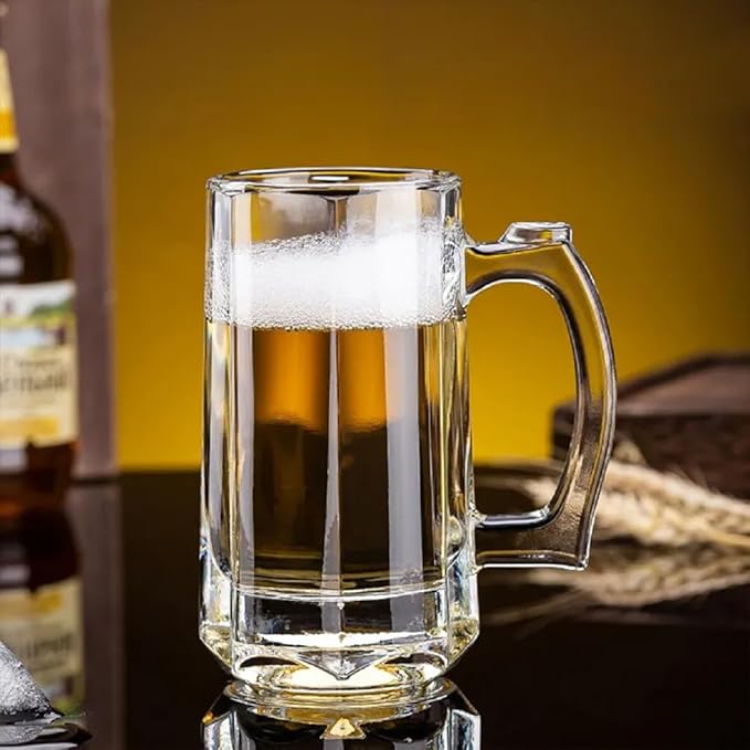 Transparent Beer Mug Set of 6 400ml BlackCarrot