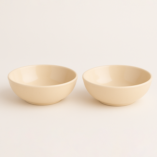 Premium White Ceramic Snack Bowl Set of 2 BlackCarrot