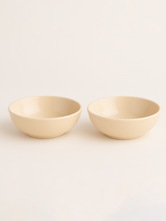 Premium White Ceramic Snack Bowl Set of 2 BlackCarrot