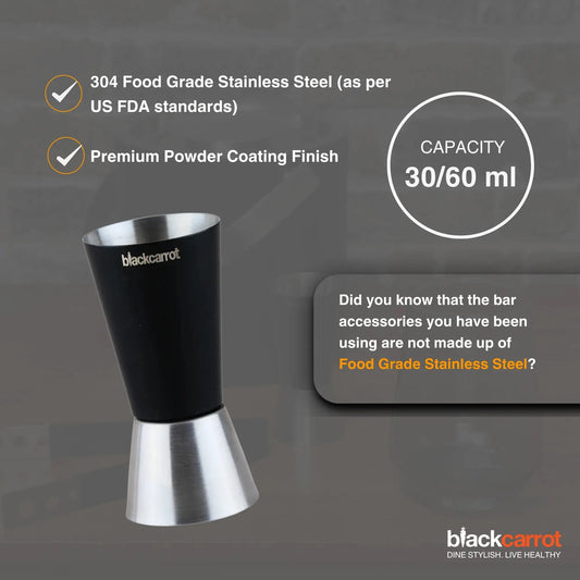 304 Grade Stainless Steel Black Measurer/Jigger BlackCarrot