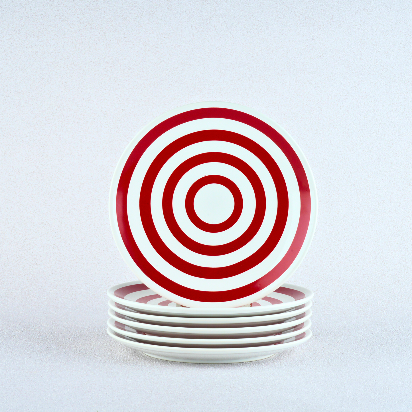 BlackCarrot's Porcelain Premium Red Quarter Plates (Set of 6) BlackCarrot