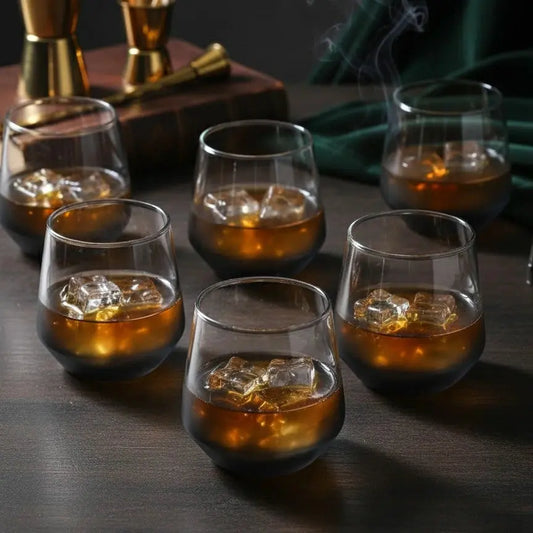 Black Carrot 270 ml Lead Free Black Whiskey Glass Set 6 BlackCarrot