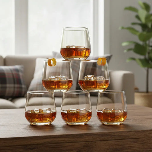 Black Carrot 270 ml Lead Free Golden Whiskey Glass Set of 6 BlackCarrot