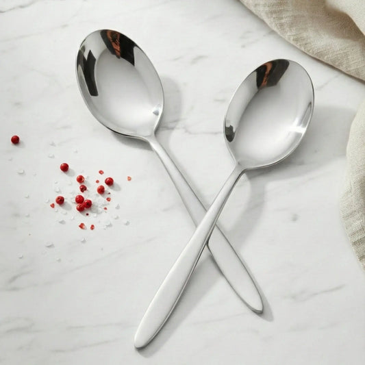 Black Carrot 304 Food Grade Stainless Steel Silver Finish Serving Spoon Set of 2 BlackCarrot