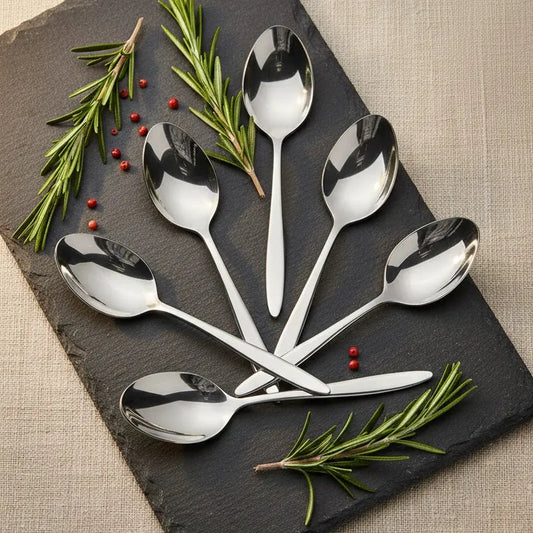 Black Carrot 304 Food Grade Stainless Steel Silver Spoon Set of 6 BlackCarrot