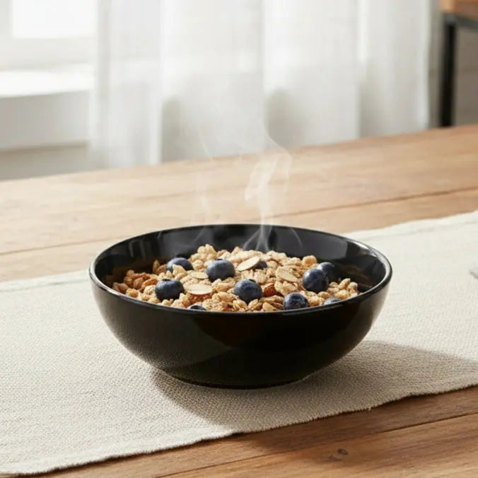 BlackCarrot Black and White Ceramic Snack Bowls, Set of 2