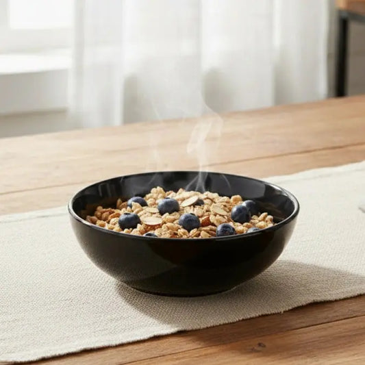 Black Carrot Premium White & Black Ceramic Snack Bowl Set of 2 BlackCarrot