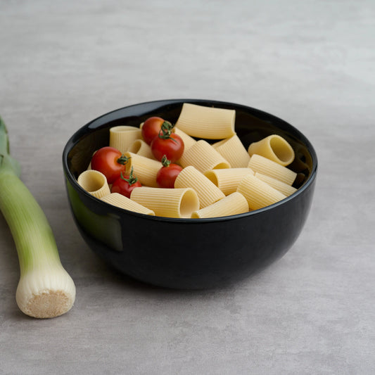 BlackCarrot Premium Stoneware Black Serving Bowl – Sleek Minimalist Design BlackCarrot