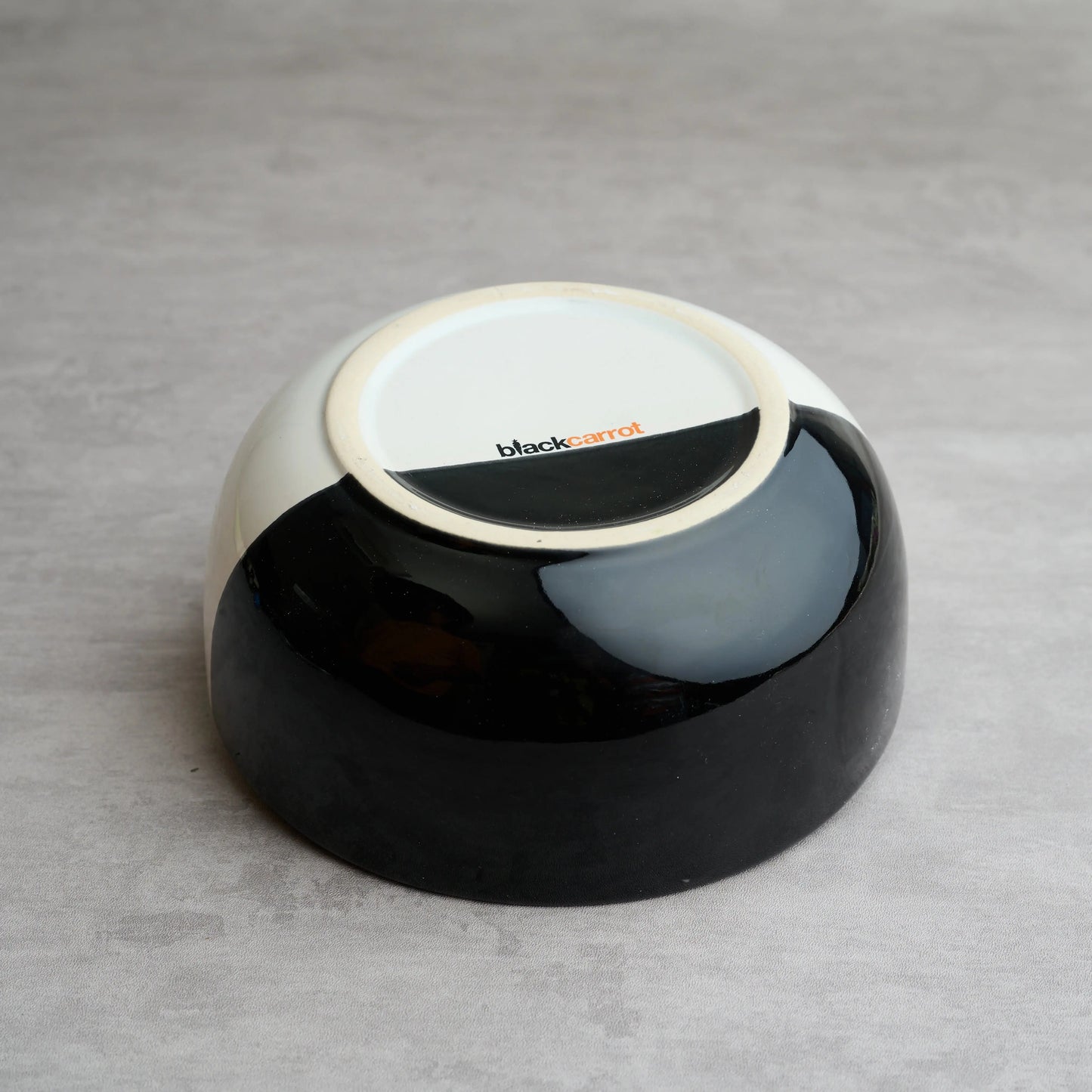 BlackCarrot Premium Stoneware Fifty Fifty Serving Bowl – Elegant Dual-Tone Design BlackCarrot