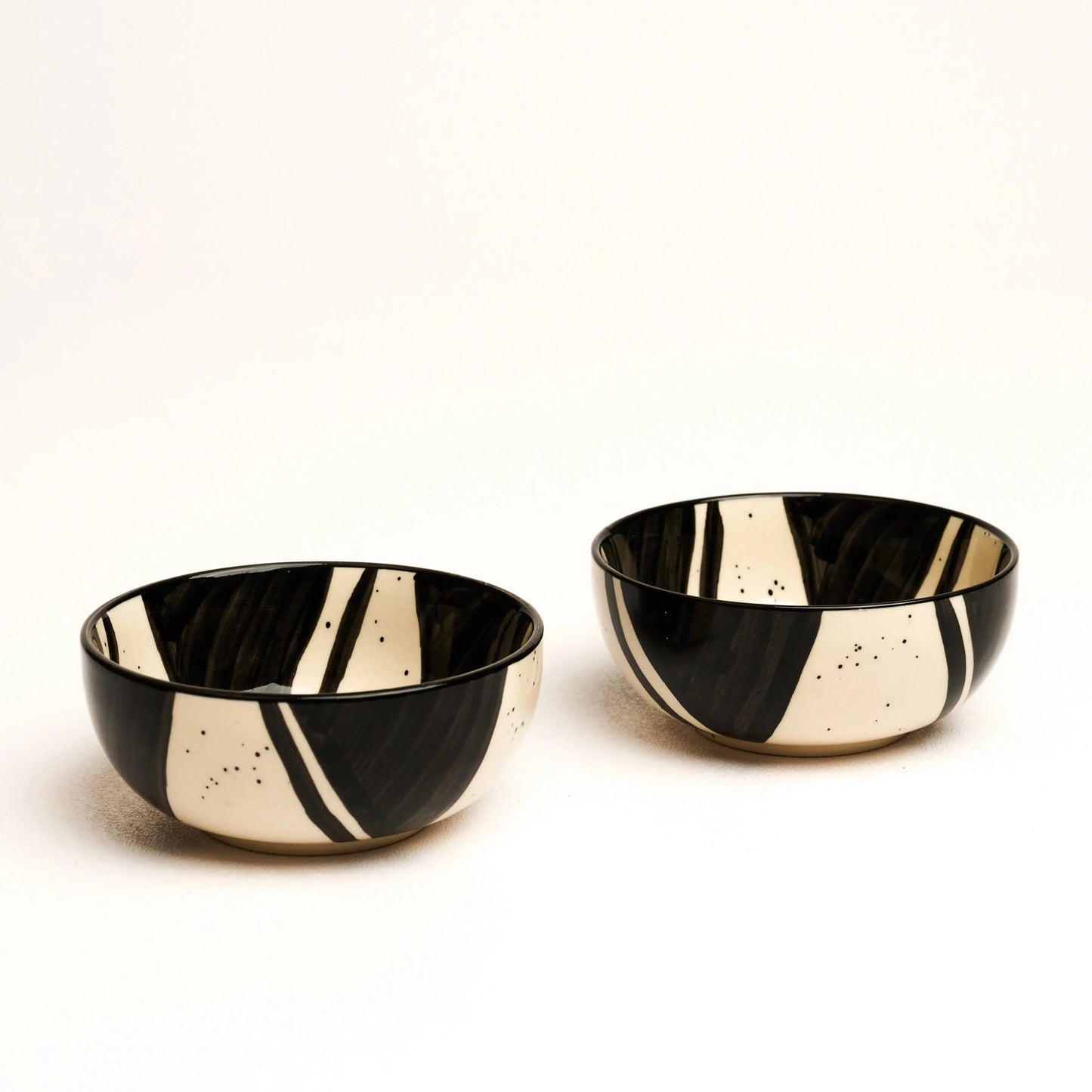 BlackCarrot Premium Stoneware Splash Small Bowls – Set of 2 BlackCarrot