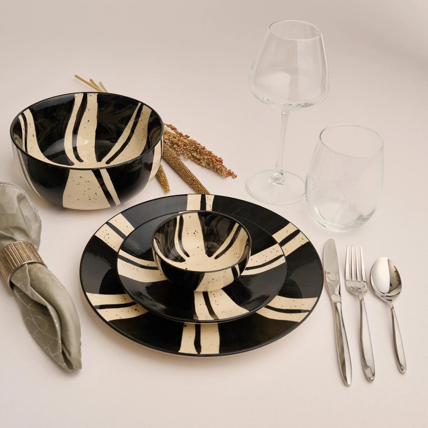 BlackCarrot Premium Stoneware Splash Small Bowls – Set of 2 BlackCarrot