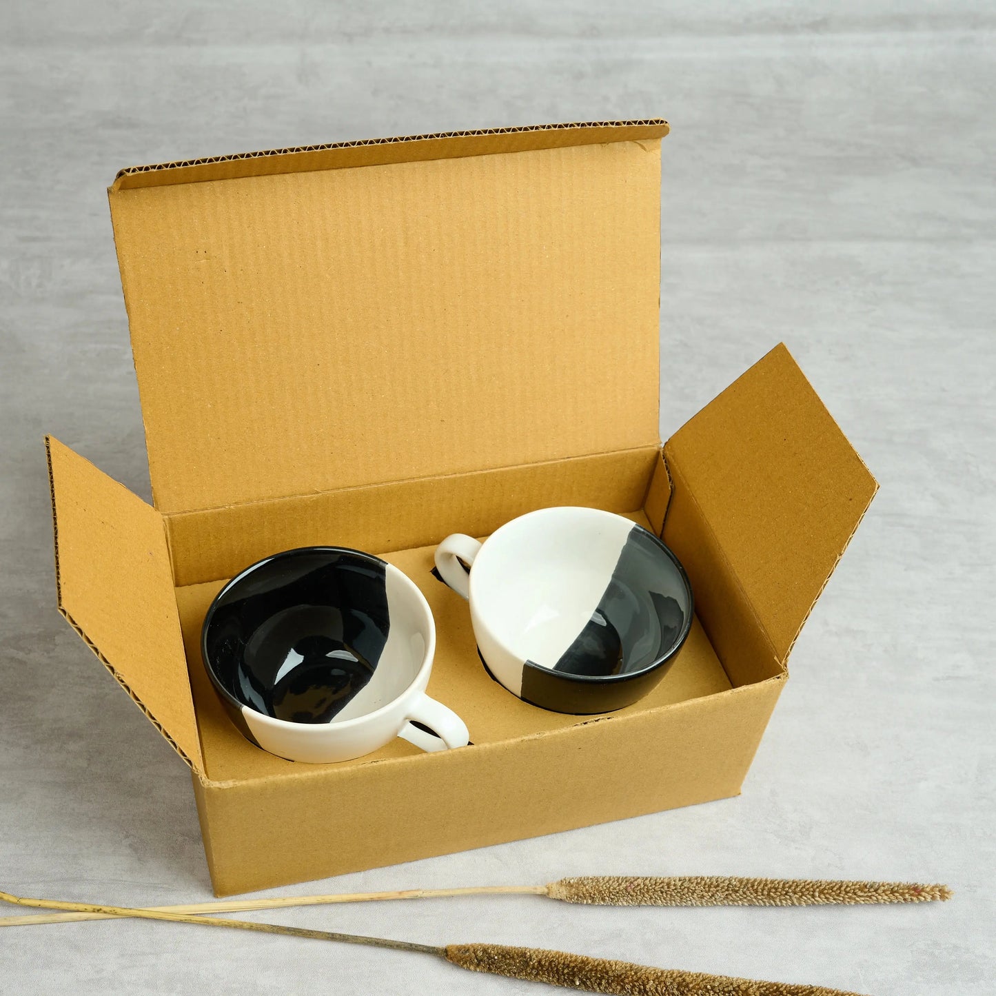 BlackCarrot's Premium Stoneware Coffee Mug Set of 2 BlackCarrot