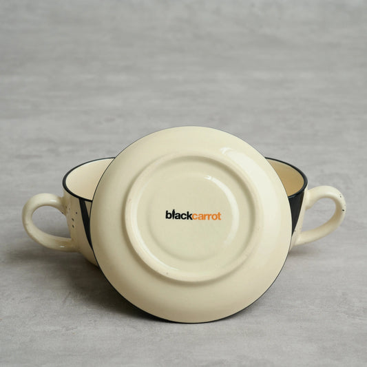 BlackCarrot's Premium Stoneware Splash Cups and Saucers Set of 2 BlackCarrot