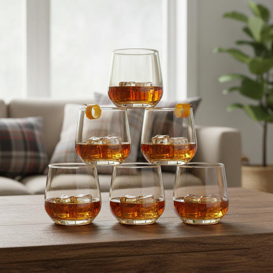 Lead Free Golden Whiskey Glass Set of 6 270ml BlackCarrot