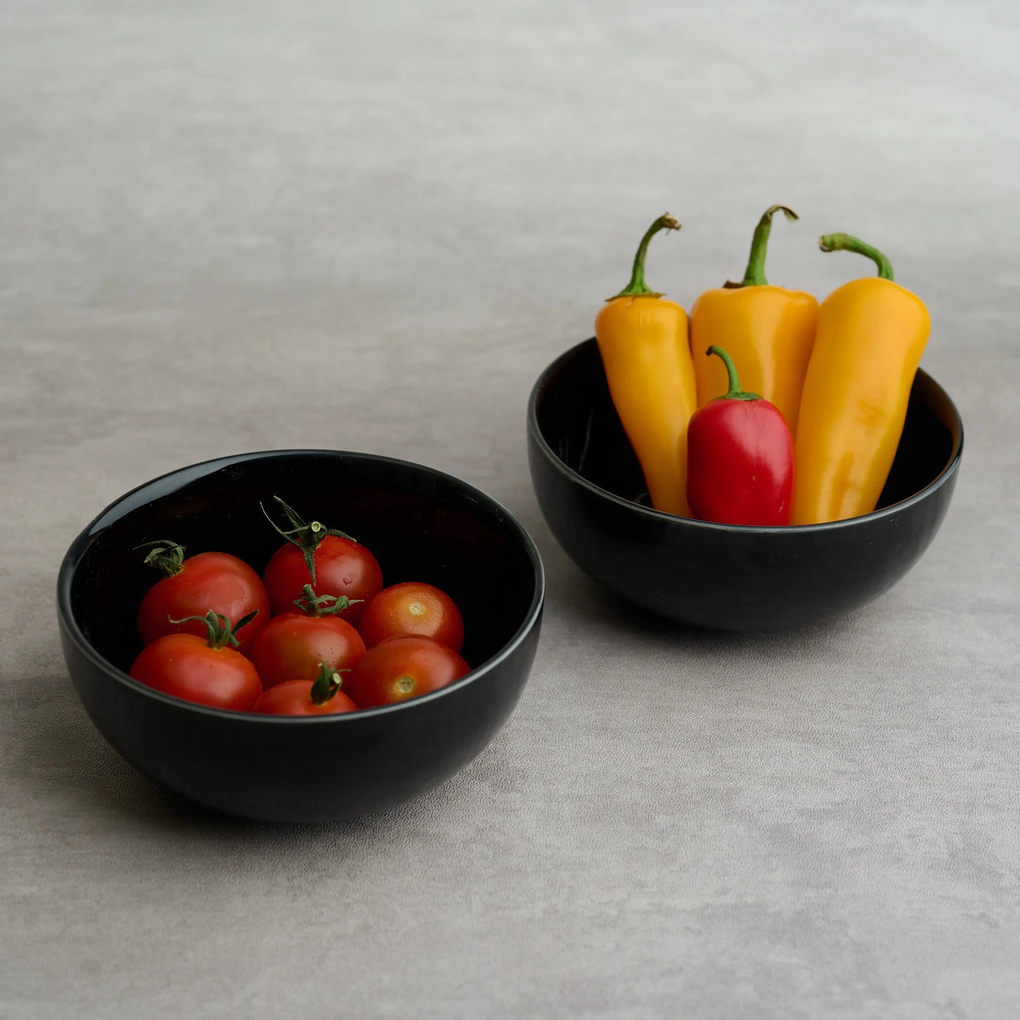 Premium Stoneware Black Small Bowls Set Of 2 – Elegant Ceramic Katori for Everyday Use BlackCarrot