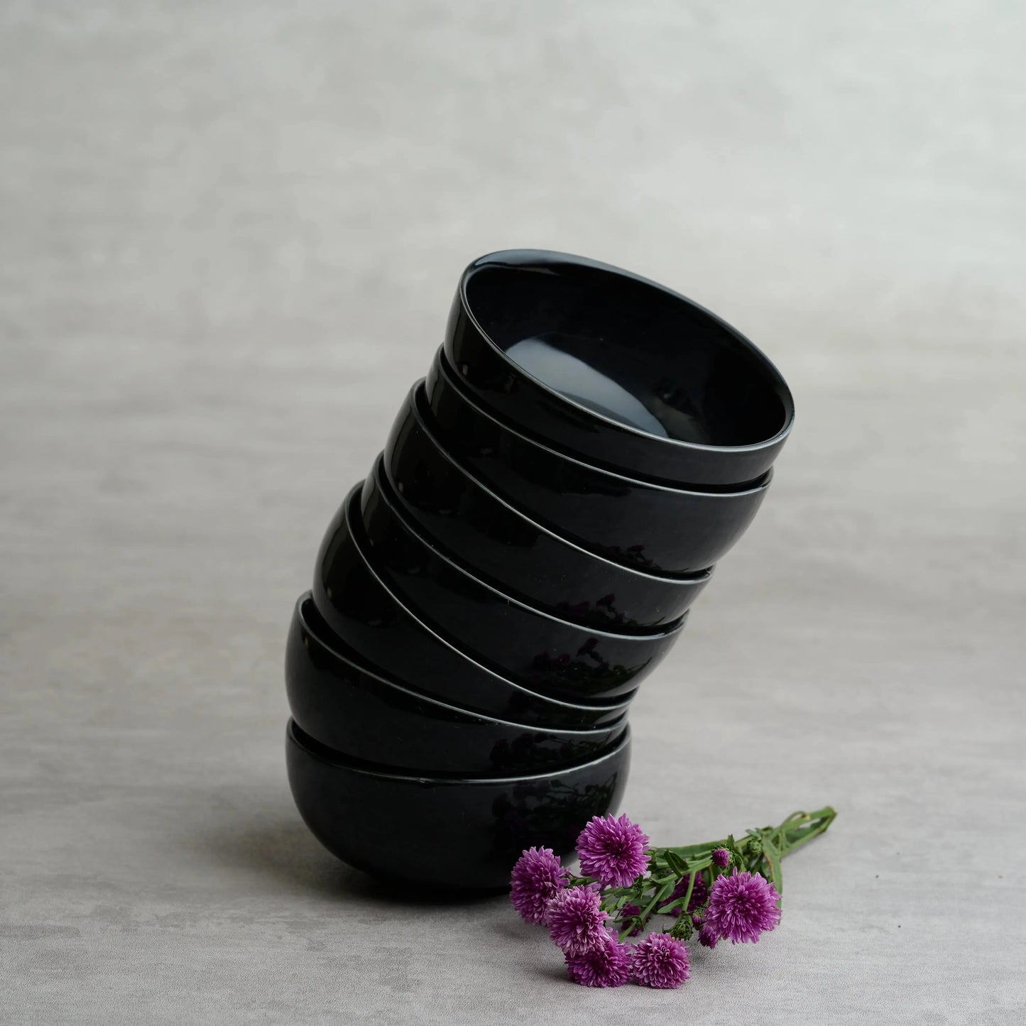 Premium Stoneware Black Small Bowls Set Of 2 – Elegant Ceramic Katori for Everyday Use BlackCarrot