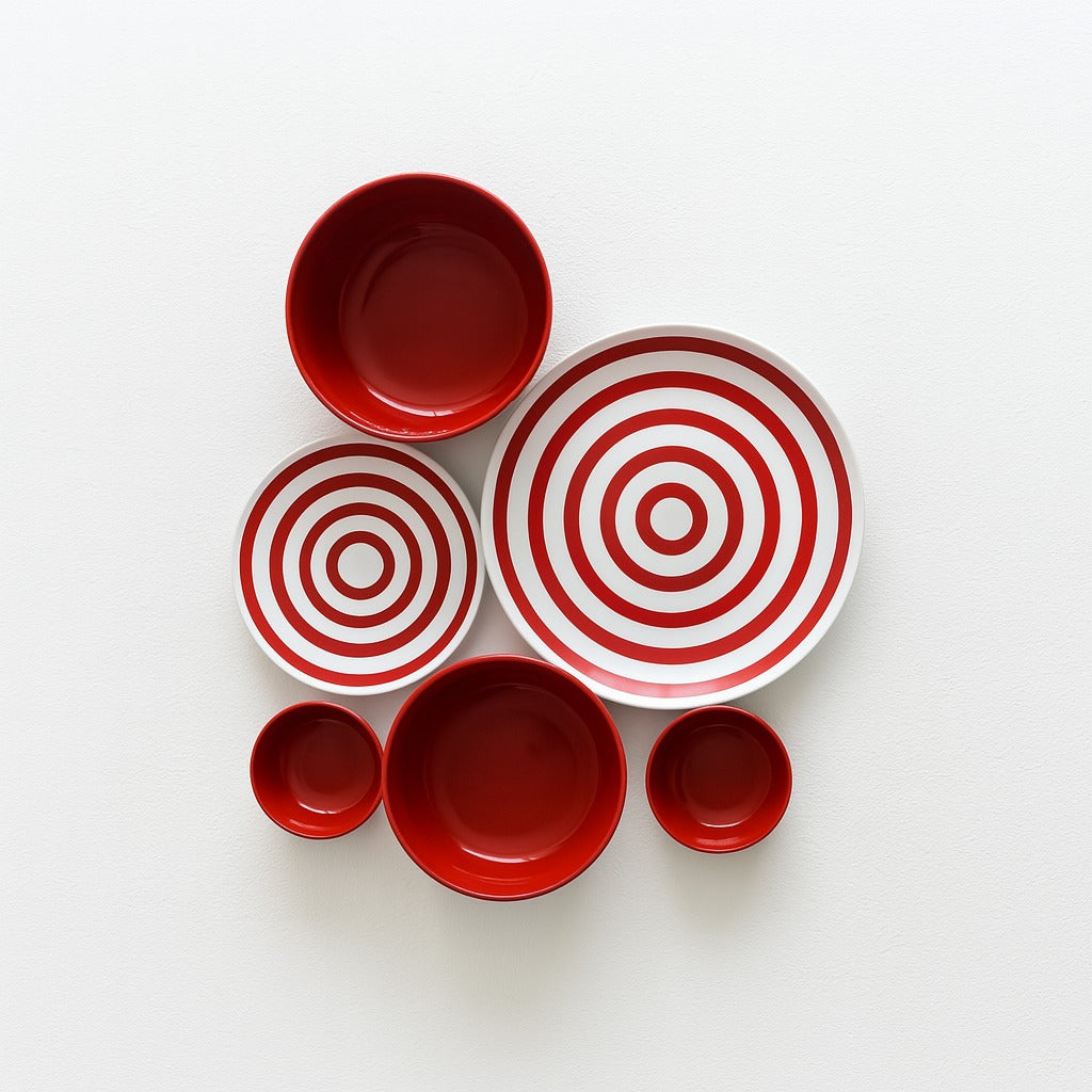 21 Piece Ceramic Dinner Set | Premium Red Stoneware BlackCarrot