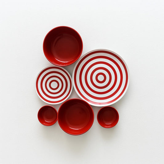 21 Piece Ceramic Dinner Set | Premium Red Stoneware BlackCarrot