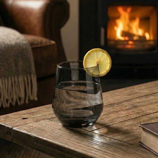 Lead Free Black Water Glass Set of 6 390ml BlackCarrot