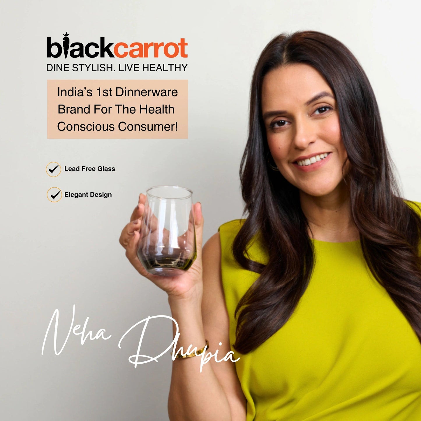 Lead Free Black Water Glass Set of 6 390ml BlackCarrot