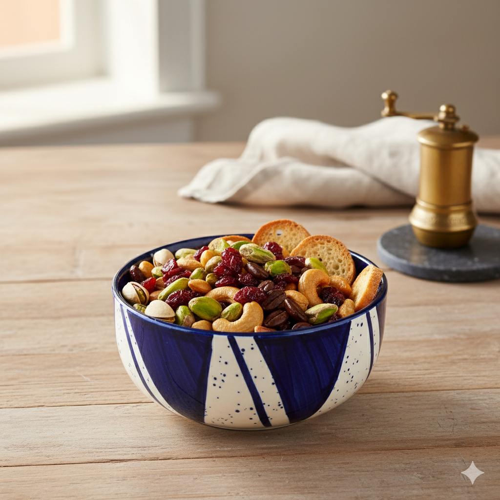 Premium Blue Splash Serving Bowl BlackCarrot