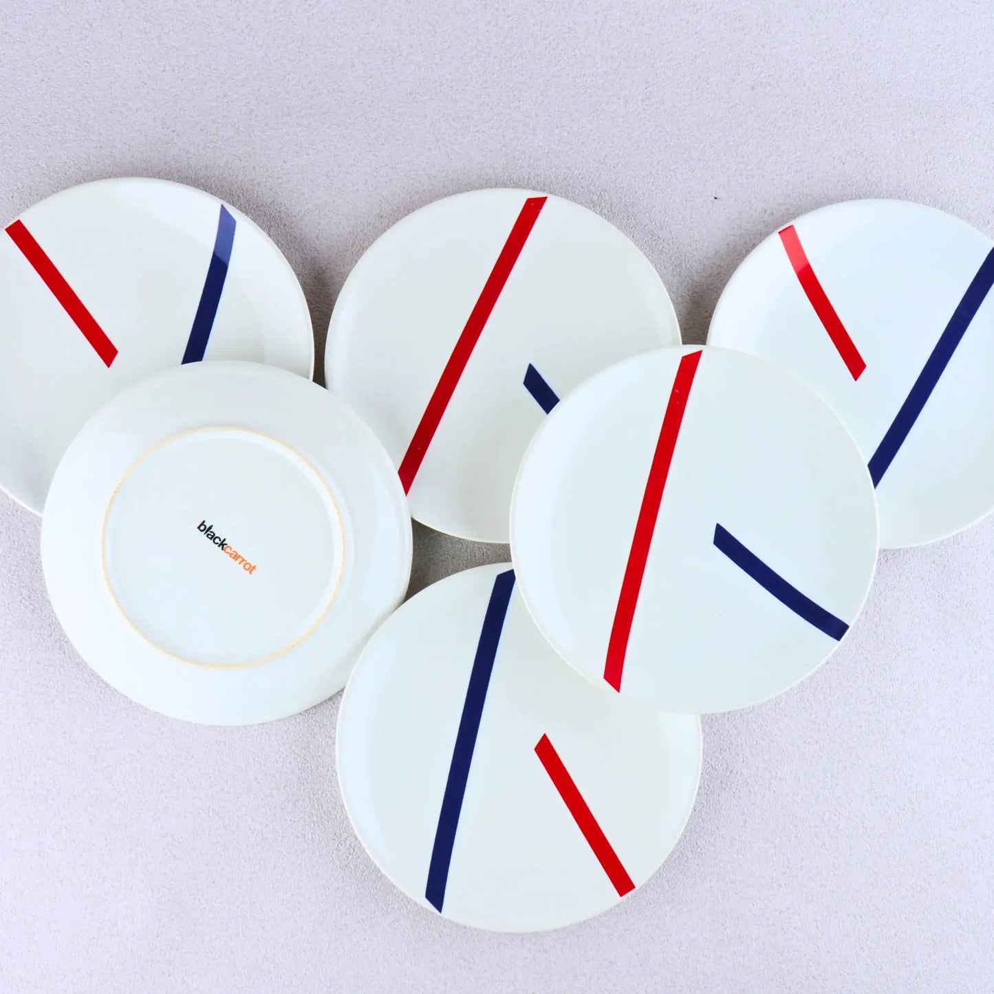 BlackCarrot's Porcelain Premium TAMO (White) Quarter Plates (Set of 6) BlackCarrot