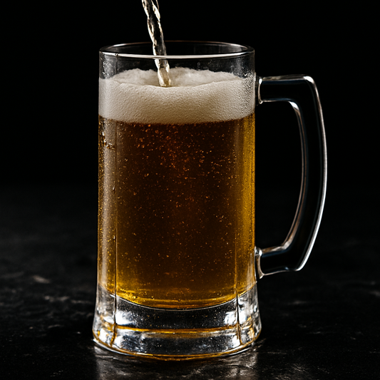 Lead Free Transparent Beer Mug Set of 6 400ml BlackCarrot