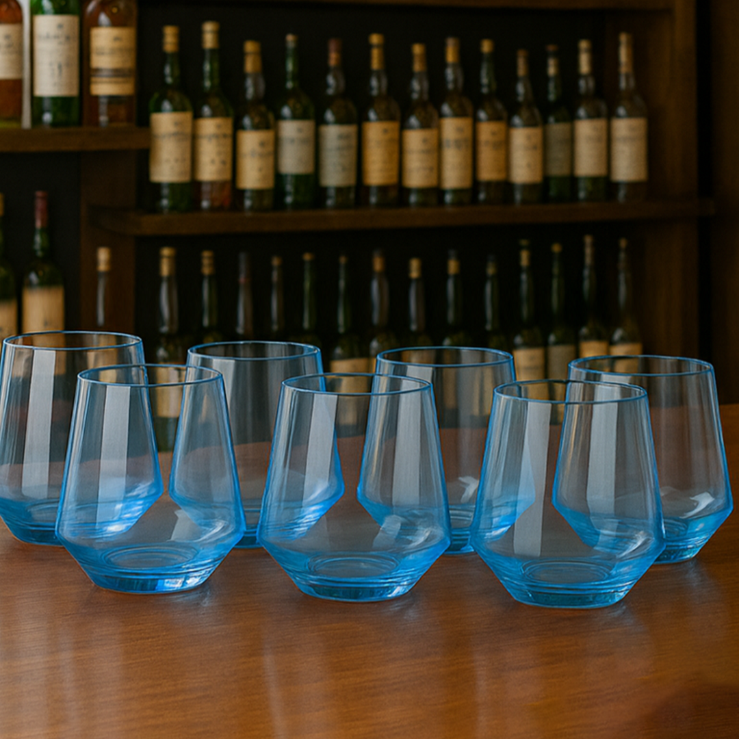 Lead Free Blue Cocktail Glass Set of 6 270ml BlackCarrot