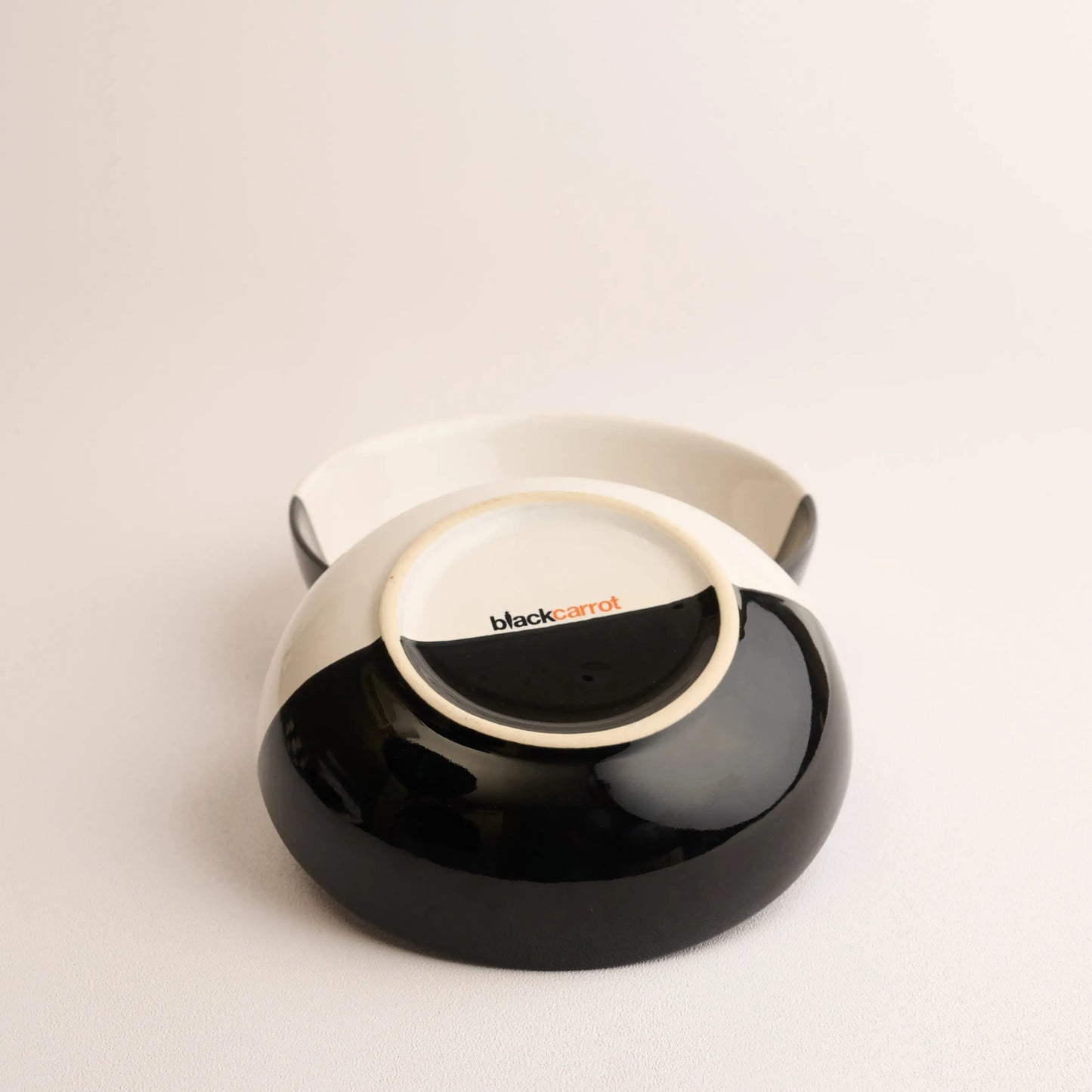 Fifty Fifty Stoneware Snack Bowl (Set of 2) BlackCarrot