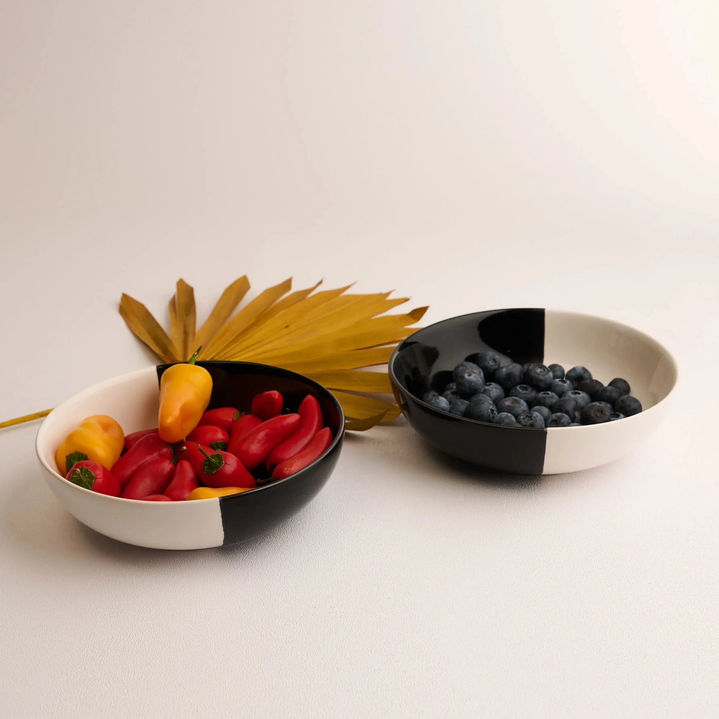Fifty Fifty Stoneware Snack Bowl (Set of 2) BlackCarrot