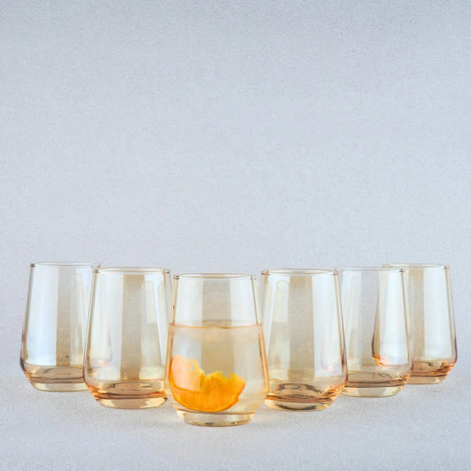 Golden Water Glass Set of 6 390ml BlackCarrot