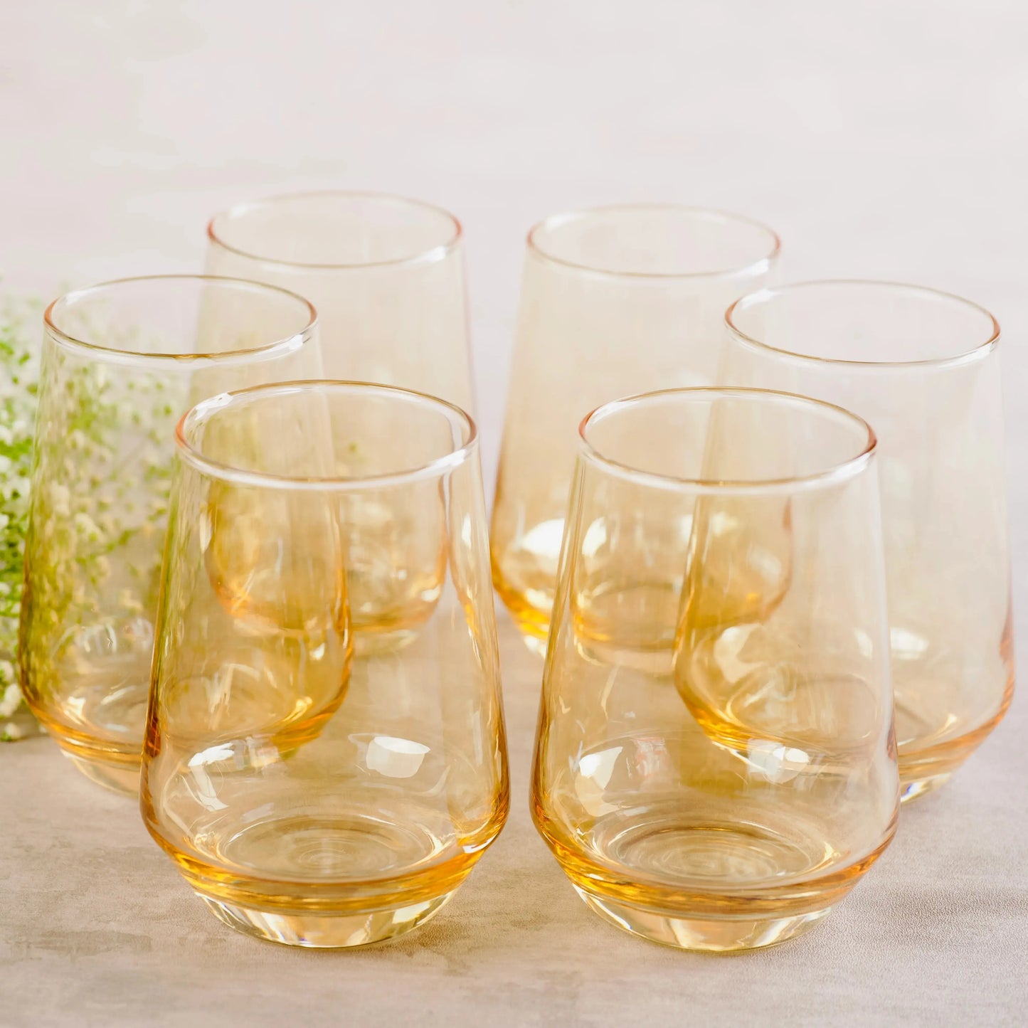 Golden Water Glass Set of 6 390ml BlackCarrot