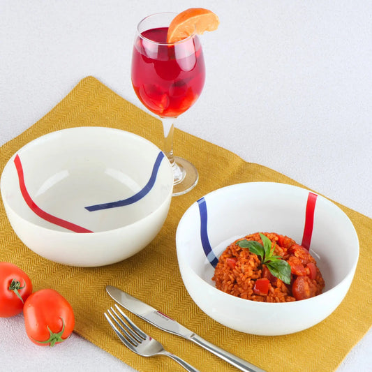 Premium TAMO (White) Ceramic Snack Bowl Set of 2 BlackCarrot