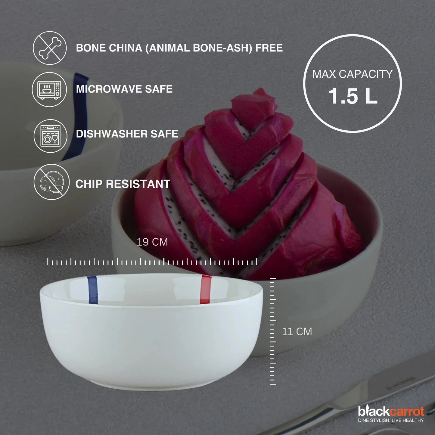 Premium TAMO (White) Serving Bowl BlackCarrot