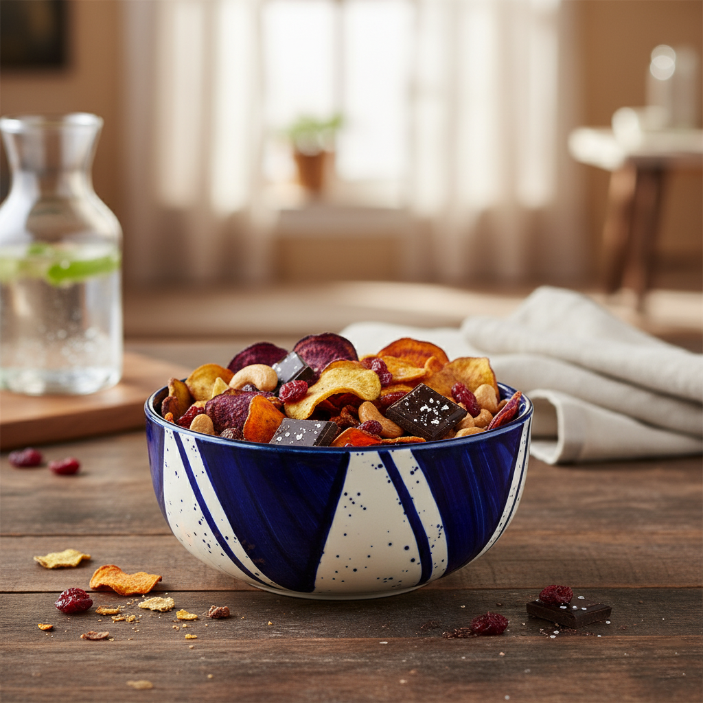 Premium Blue Splash Serving Bowl BlackCarrot