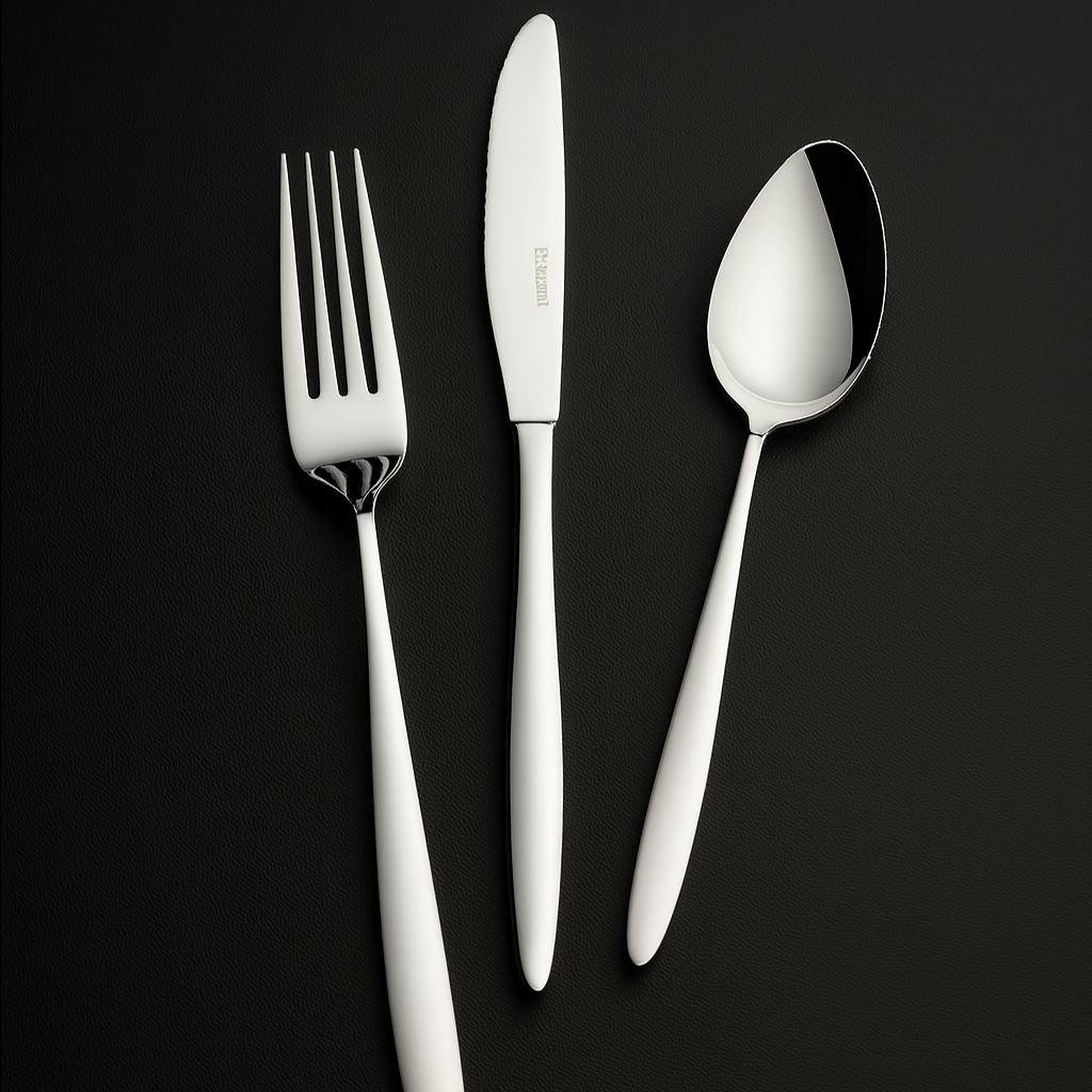 Stainless Steel Silver Finish Cutlery Set of 3 | 304 Food Grade BlackCarrot
