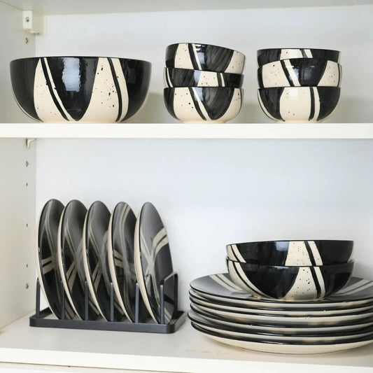 Splash 21 Piece Dinner Set BlackCarrot