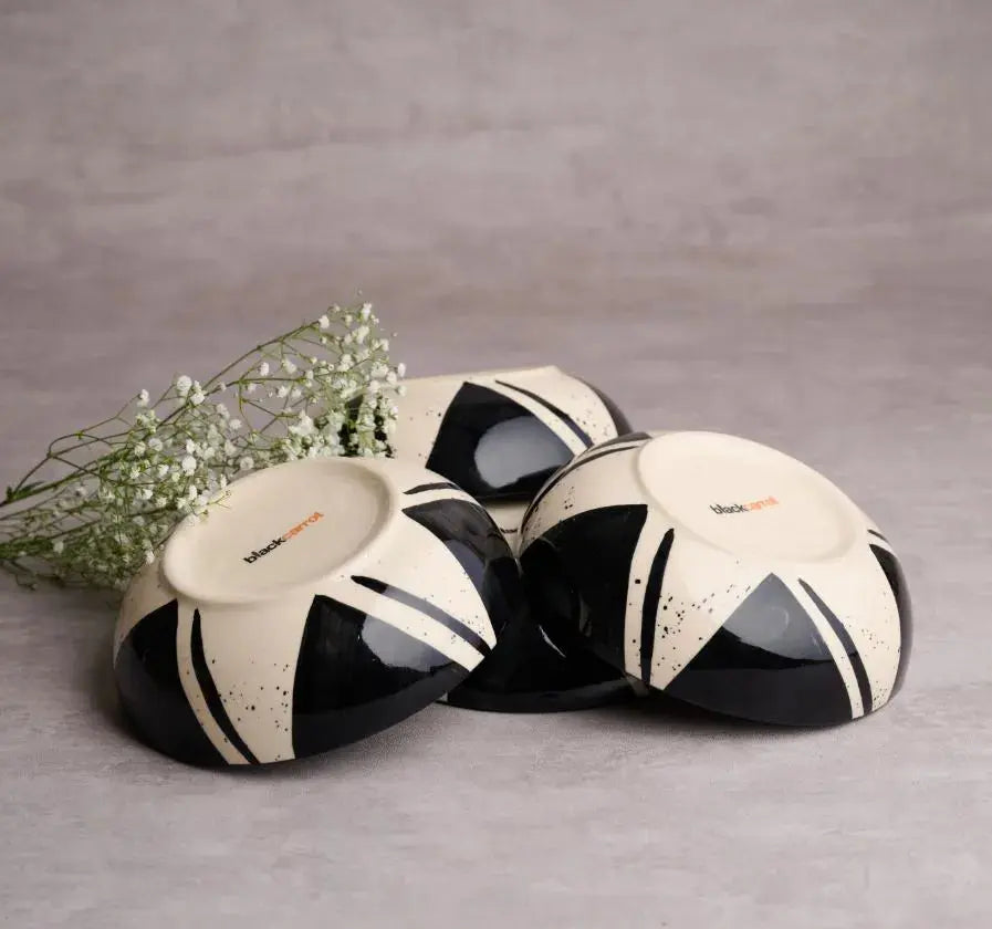 Splash Stoneware Snack Bowl (Set of 2) BlackCarrot
