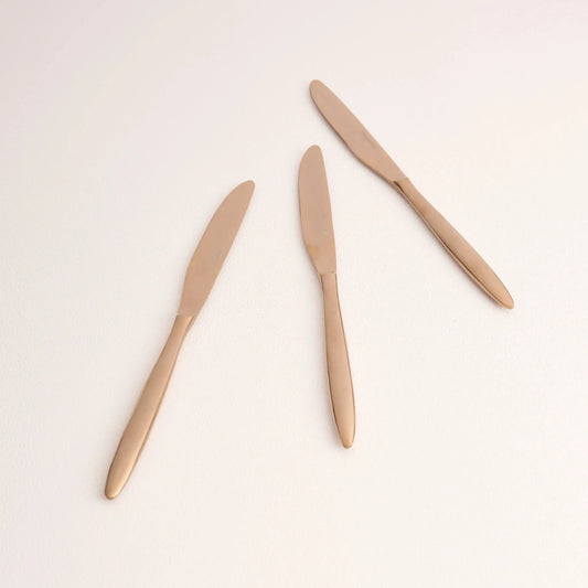 Stainless Steel Rose Gold Knife Set of 6 BlackCarrot