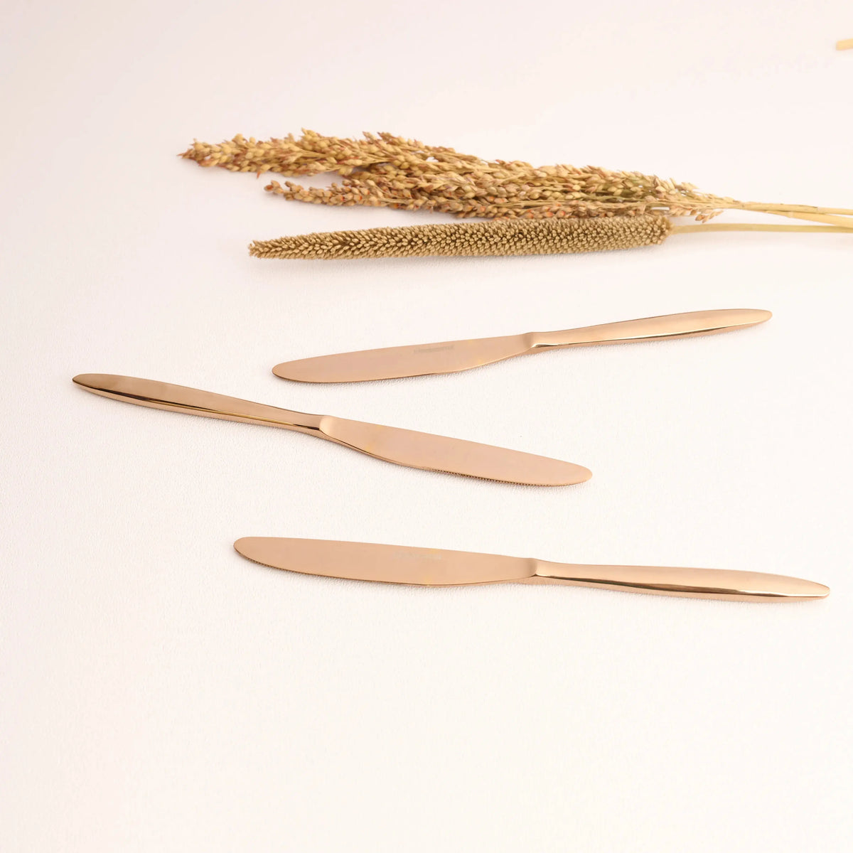 Stainless Steel Rose Gold Knife Set of 6 BlackCarrot