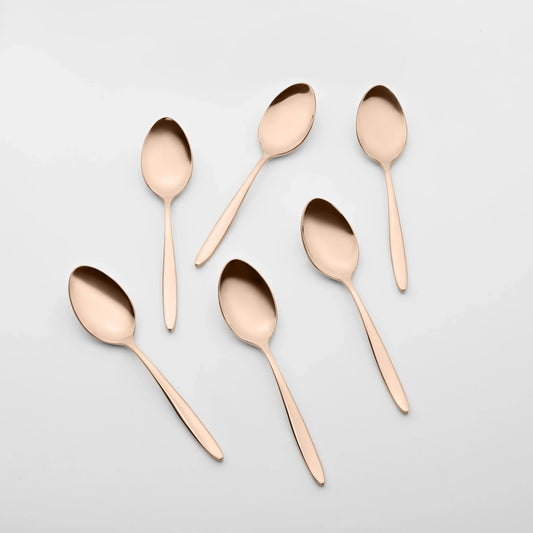Stainless Steel Rose Gold Spoon Set of 6 BlackCarrot