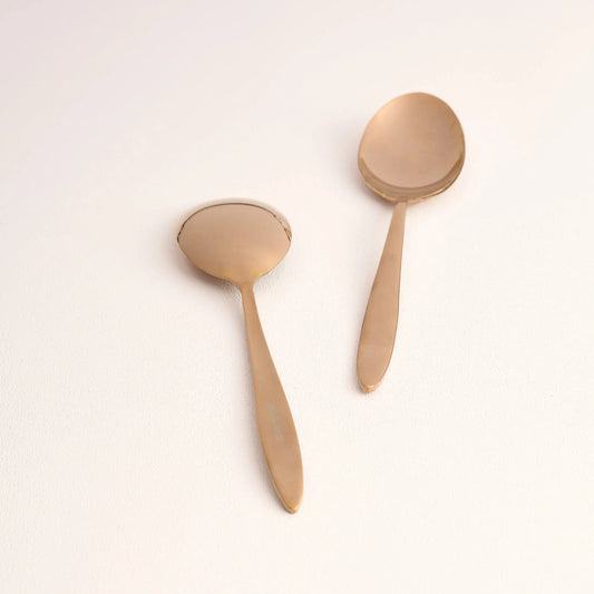 Stainless Steel RoseGold Serving Spoon of 2 BlackCarrot