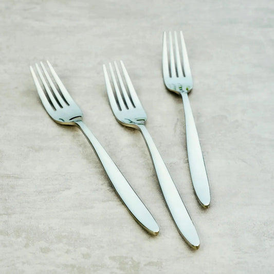 Stainless Steel Silver Fork Set of 6 BlackCarrot