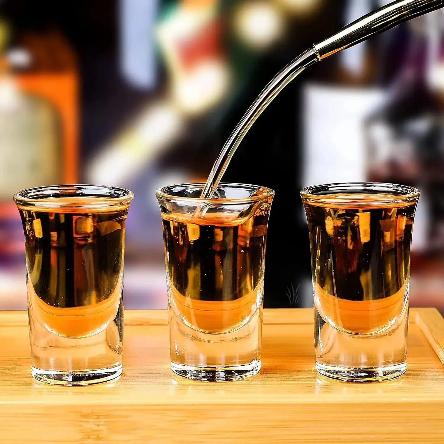 Transparent Shot Glass for Tequila/Vodka Set of 6 40ml BlackCarrot