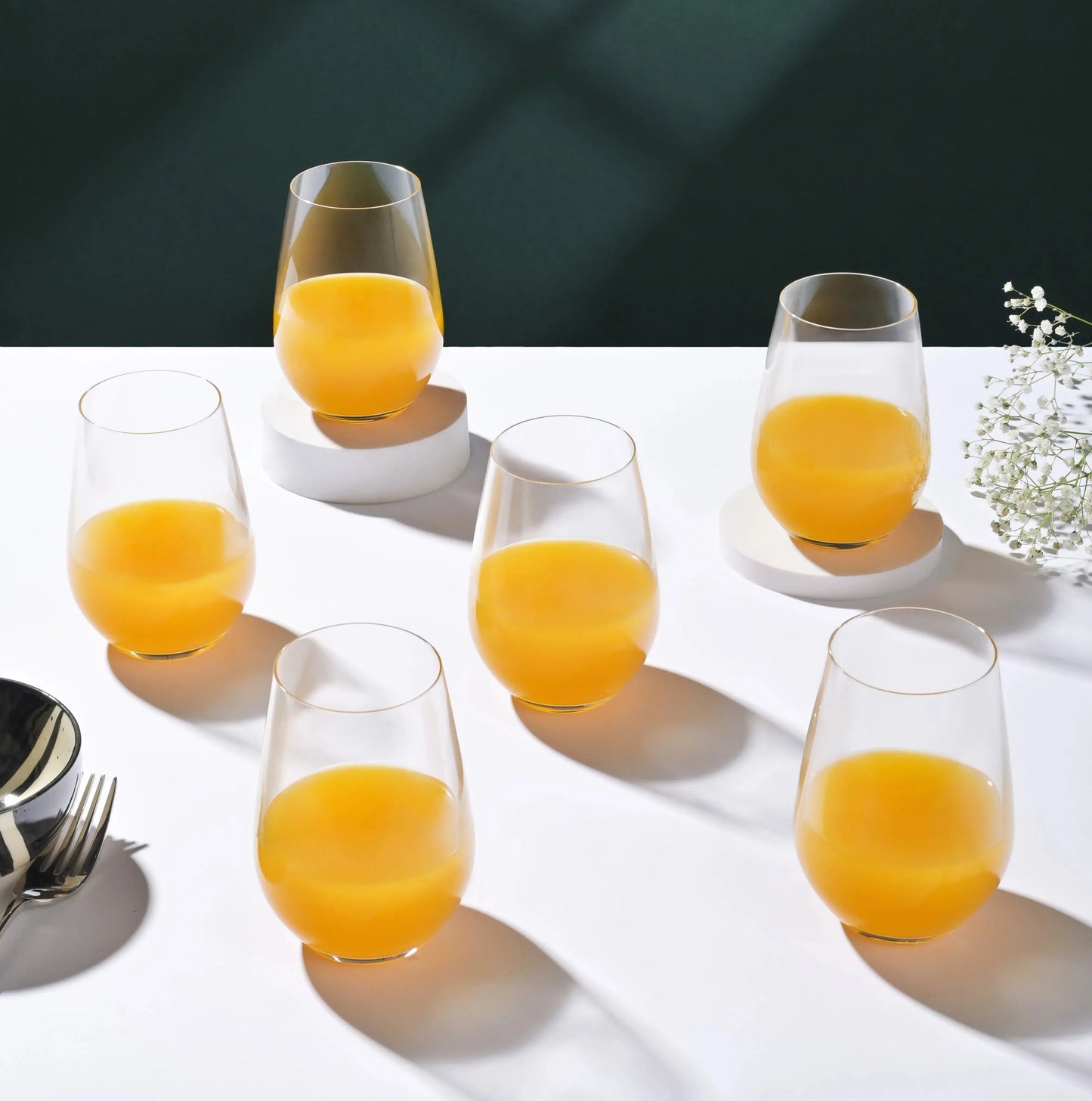 Transparent Water Glass Set of 6 390ml BlackCarrot