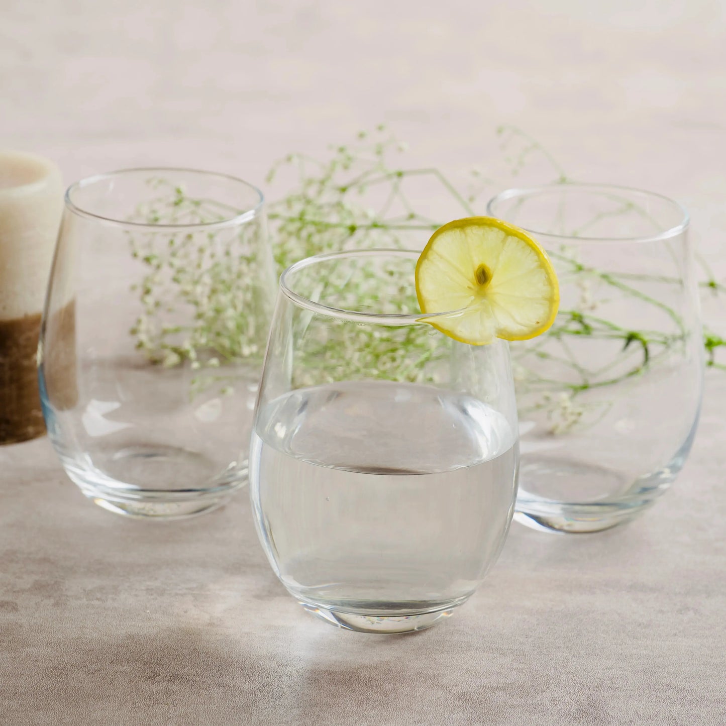 Transparent Water Glass Set of 6 390ml BlackCarrot