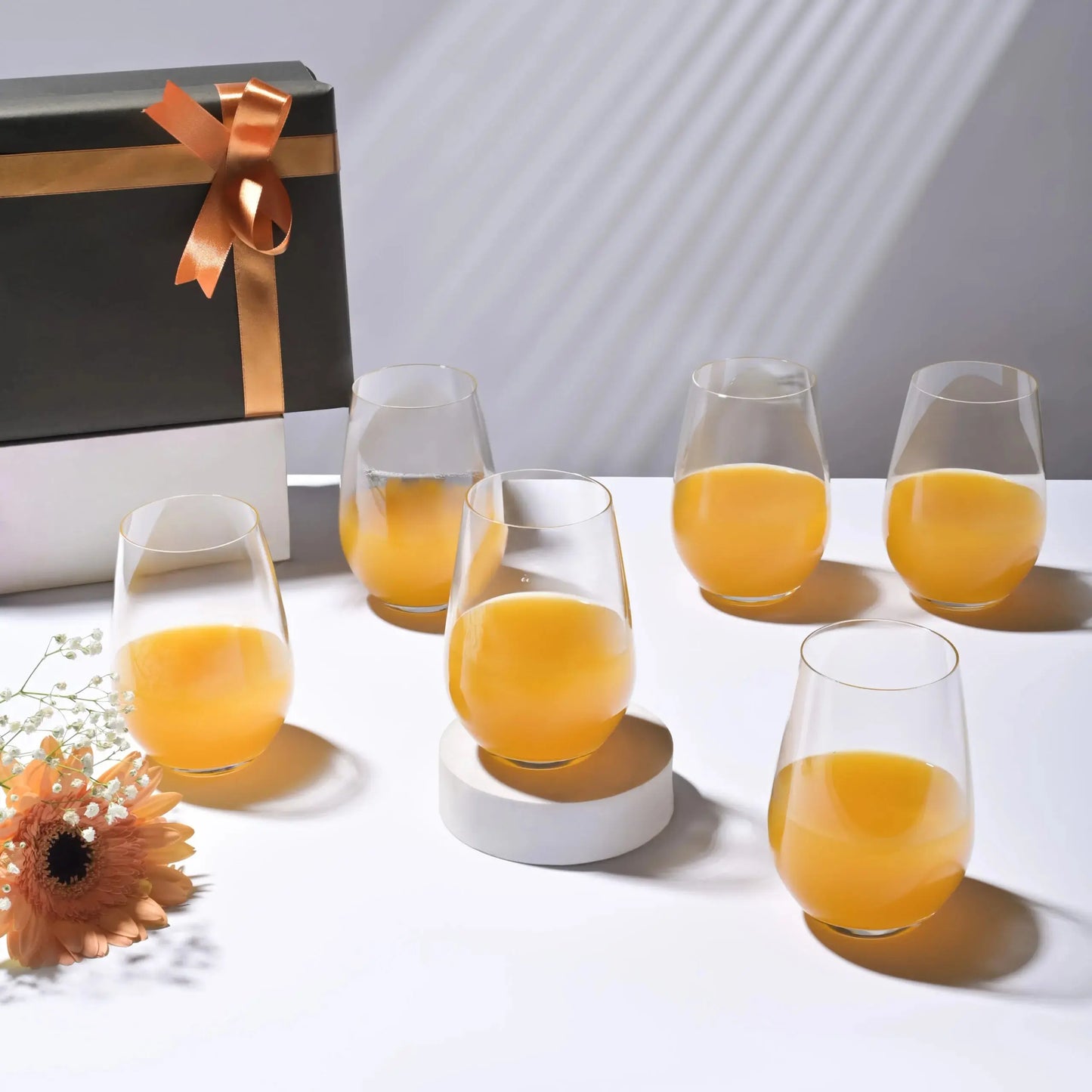 Transparent Water Glass Set of 6 390ml BlackCarrot