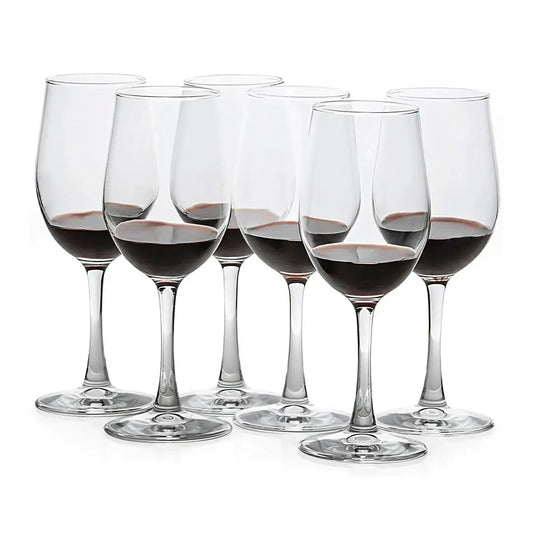 Transparent Wine Glass Set of 6 350ml BlackCarrot