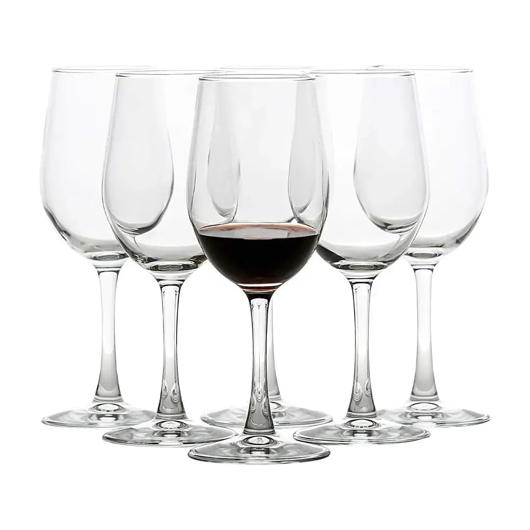Transparent Wine Glass Set of 6 350ml BlackCarrot
