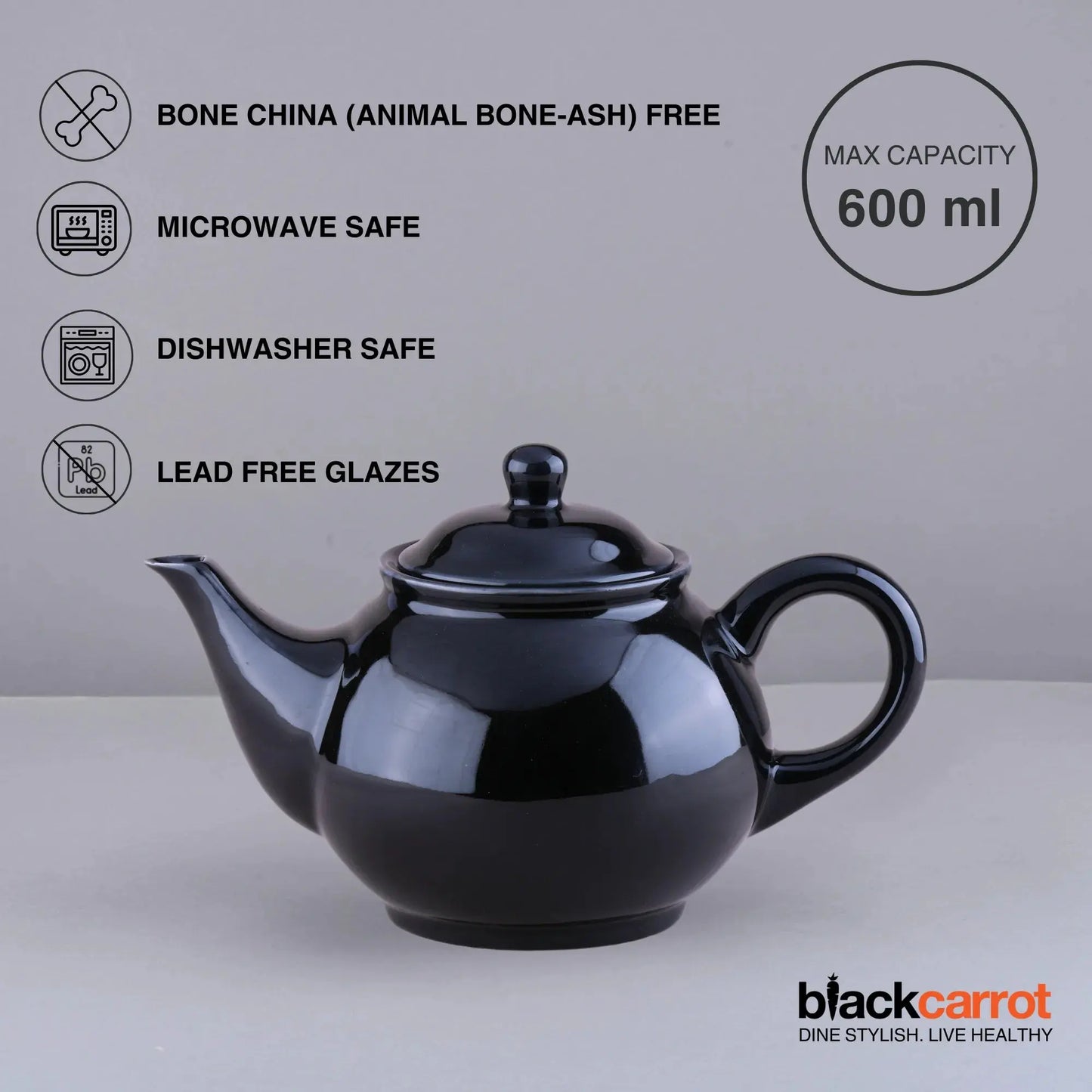 White & Black Kulhad Kettle Set BlackCarrot